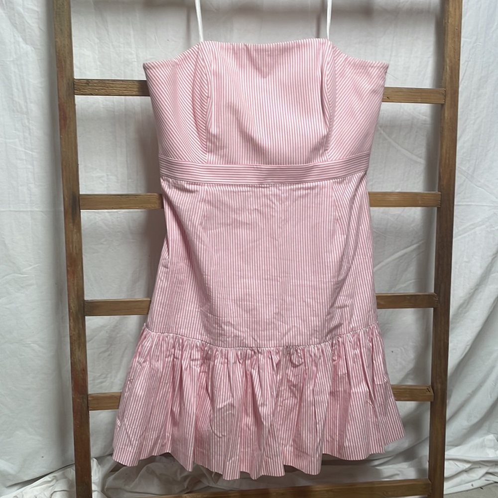 Seersucker Strapless Dress